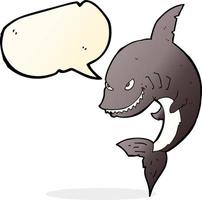 funny cartoon shark with speech bubble vector