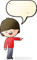 cartoon man pointing with speech bubble vector