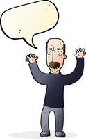 cartoon angry dad with speech bubble vector