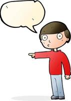 cartoon man pointing with speech bubble vector