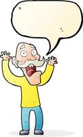 cartoon old man getting a fright with speech bubble vector