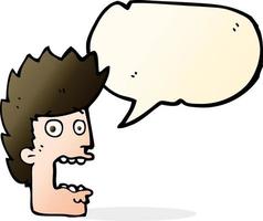 cartoon terrified man with speech bubble vector