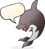 funny cartoon shark with speech bubble vector