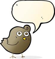funny cartoon bird with speech bubble vector