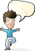 cartoon frightened man with speech bubble vector