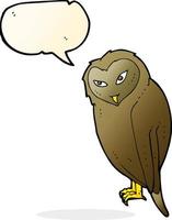 cartoon owl with speech bubble vector