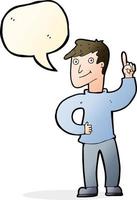 cartoon man with great idea with speech bubble vector