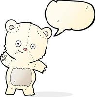 cute polar bear cartoon with speech bubble vector