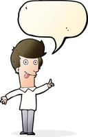 cartoon funny man with idea with speech bubble vector