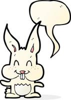 cartoon rabbit with speech bubble vector