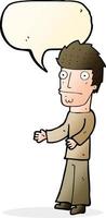 cartoon confused man with speech bubble vector
