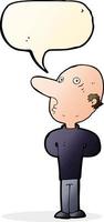 cartoon balding man with speech bubble vector