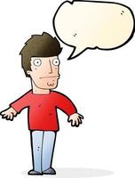 cartoon worried man with speech bubble vector