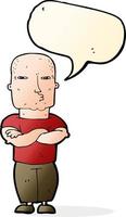 cartoon tough guy with speech bubble vector