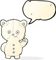 cartoon polar bear cub with speech bubble vector