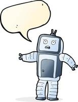 cartoon funny robot with speech bubble vector