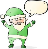 cartoon santa claus with speech bubble vector