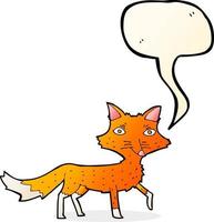 cartoon little fox with speech bubble vector