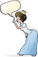 cartoon princess with speech bubble vector