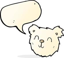 cartoon happy polar bear face with speech bubble vector