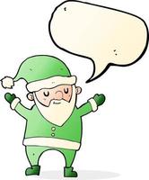 cartoon dancing santa with speech bubble vector