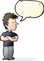 cartoon man refusing to listen with speech bubble vector