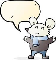 cartoon mouse with speech bubble vector