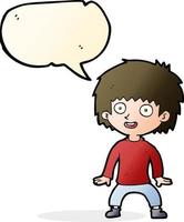 cartoon excited boy with speech bubble vector