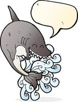 cartoon shark with speech bubble vector