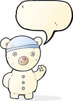 cartoon polar bear cub with speech bubble vector