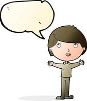 cartoon happy boy with speech bubble vector