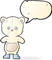 cartoon polar bear cub with speech bubble vector