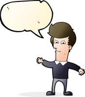 cartoon waving man with speech bubble vector