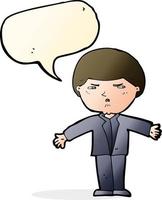 cartoon annoyed man with speech bubble vector