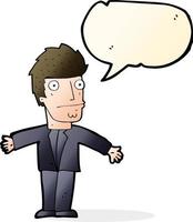 cartoon confused man with speech bubble vector