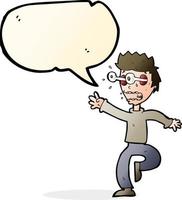 cartoon terrified man with eyes popping out with speech bubble vector