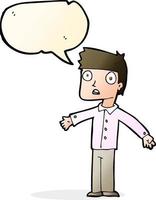 cartoon shocked man with speech bubble vector