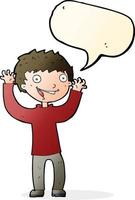 cartoon excited boy with speech bubble vector
