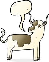 cartoon cow with speech bubble vector