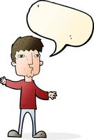 cartoon curious man with speech bubble vector