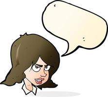 cartoon annoyed woman with speech bubble vector