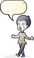 cartoon halloween zombie woman with speech bubble vector