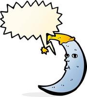 sleepy moon cartoon with speech bubble vector