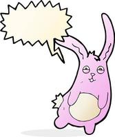 funny cartoon rabbit with speech bubble vector