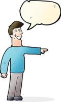 cartoon pointing man with speech bubble vector