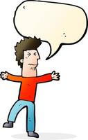 cartoon stressed man with speech bubble vector