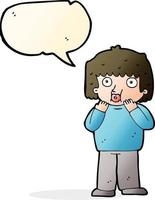 cartoon worried boy with speech bubble vector