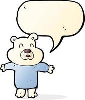 cartoon unhappy polar bear  with speech bubble vector