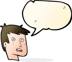 cartoon unhappy face with speech bubble vector