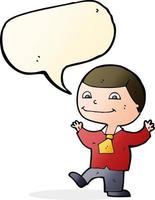 cartoon happy boy with speech bubble vector